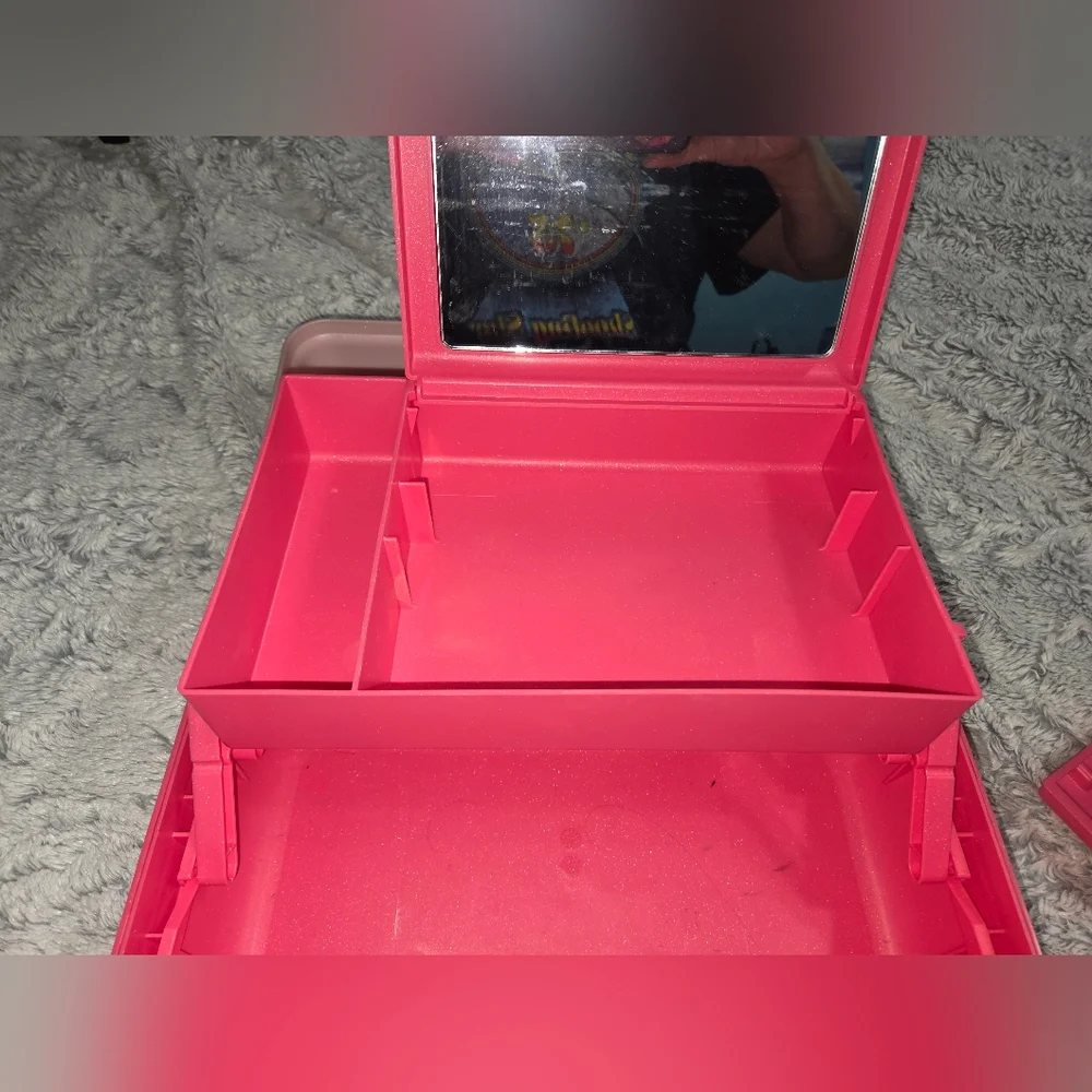 Caboodles Pink Two-Tone Glitter Cosmetic Case